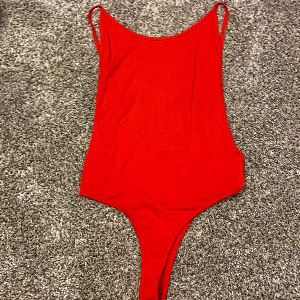 red bodysuit